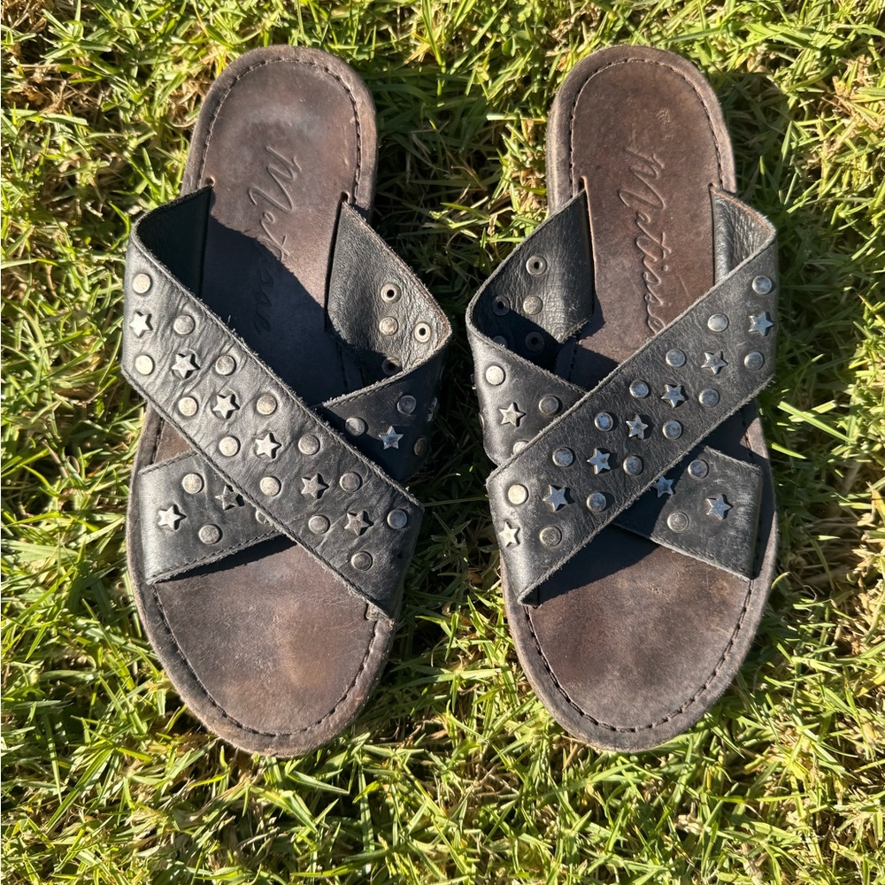 Black Studded Sandals